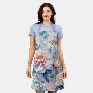 Colorful Vintage Inspired Floral Pattern  Apron