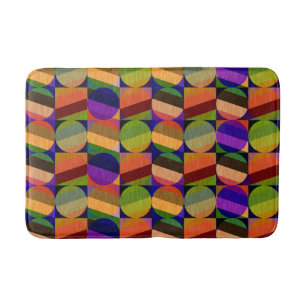 Colorful Vintage Inspired Pattern Bath Mat