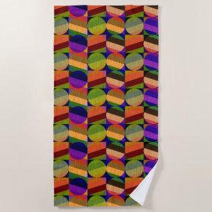 Colorful Vintage Inspired Pattern Beach Towel