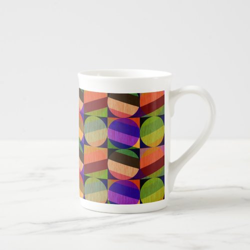 Colorful Vintage Inspired Pattern Bone China Mug