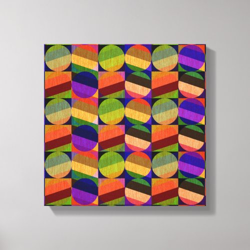 Colorful Vintage Inspired Pattern Canvas Print