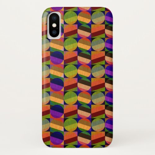 Colorful Vintage Inspired Pattern iPhone X Case