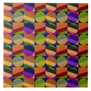 Colorful Vintage Inspired Pattern Ceramic Tile