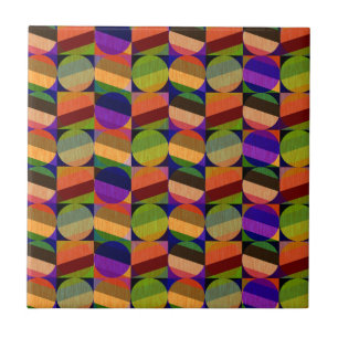 Colorful Vintage Inspired Pattern Ceramic Tile