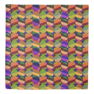 Colorful Vintage Inspired Pattern Duvet Cover