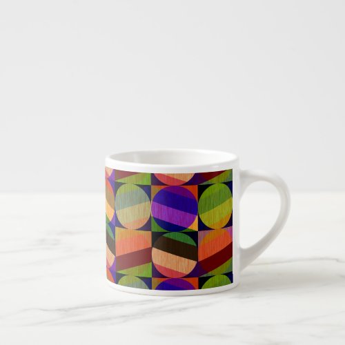 Colorful Vintage Inspired Pattern Espresso Cup