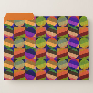 Colorful Vintage Inspired Pattern File Folder