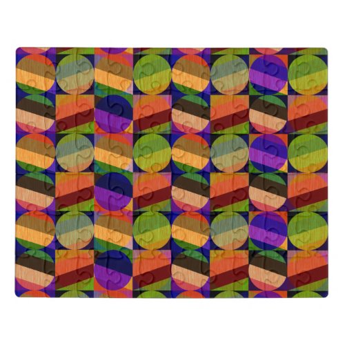 Colorful Vintage Inspired Pattern Jigsaw Puzzle