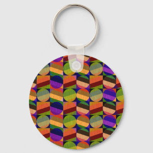 Colorful Vintage Inspired Pattern Keychain