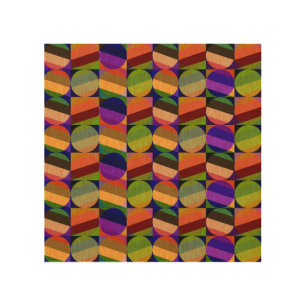 Colorful Vintage Inspired Pattern Wood Wall Art