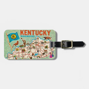 Colorful Vintage Kentucky Map Luggage Tag