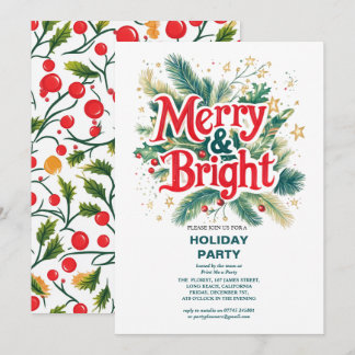 Colorful Vintage Merry & Bright Christmas Party