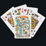 Colorful Vintage Michigan Map Playing Cards<br><div class="desc">A wonderful vintage,  colorfully illustrated postcard map of the State of Michigan we have repurposed on playing / poker cards.</div>
