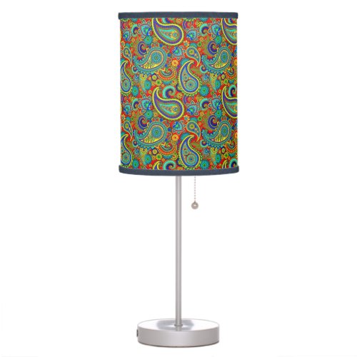 Colorful Vintage Orante Paisley Table Lamp