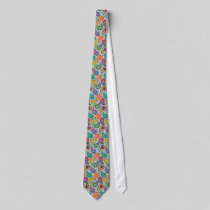 Colorful Vintage Paisley Soft Blue Background Tie