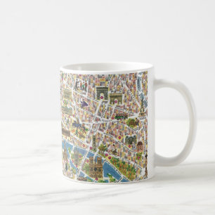 Colorful Vintage Paris Map Coffee Mug