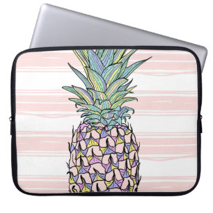 Colorful vintage pineapple illustration. laptop sleeve