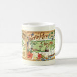 Colorful Vintage Puerto Rico  Coffee Mug<br><div class="desc">A fantastic vintage postcard  map of Puerto Rico repurposed on a mug or any drink ware you like.</div>