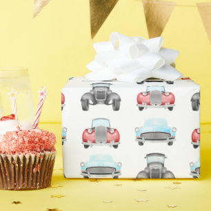 Colorful Vintage Race Cars Classic Cars Wrapping Paper
