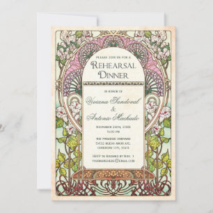 Colorful Vintage Rehearsal Dinner Invitations