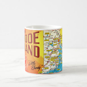 Colorful Vintage Rhode Island Map Mug