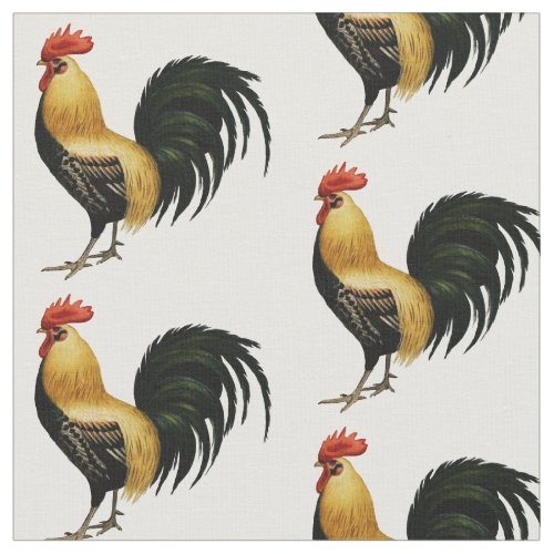 Colorful Vintage Rooster Fabric