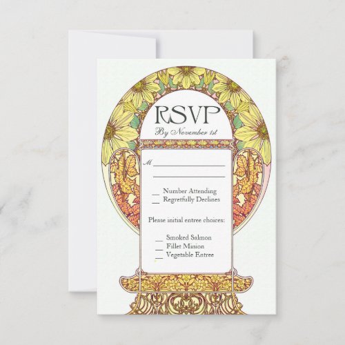 Colorful Vintage RSVP Wedding Cards