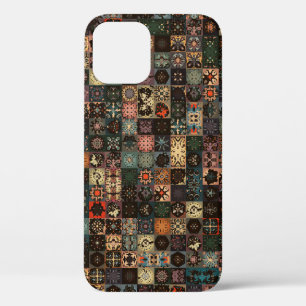 Colorful vintage seamless pattern with floral and  iPhone 12 case