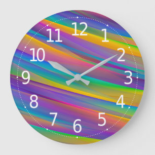 Colorful Vintage Spectrum Waves Wall Clock