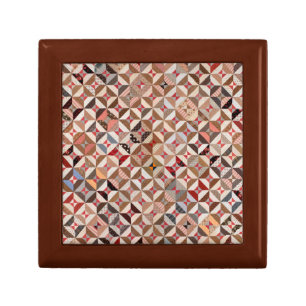 Colorful Vintage Spool Patchwork Quilt Pattern Gift Box