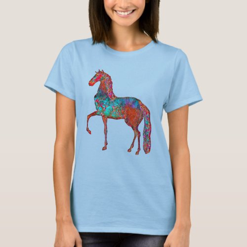Colorful Vintage Style Art Horse T_Shirt