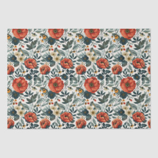 Colorful Vintage Style Floral  Tissue Paper