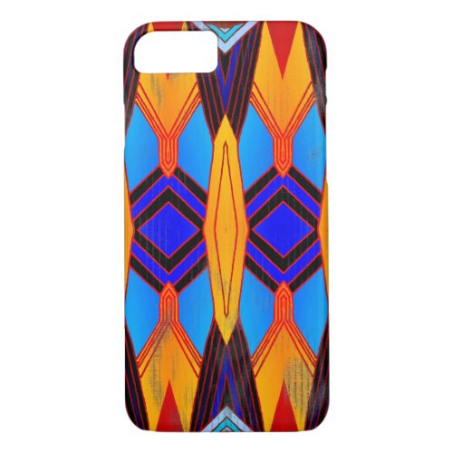 Colorful Vintage Style Geometric Pattern iPhone 87 Case