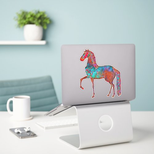 Colorful Vintage Style Horse Cut Out Sticker