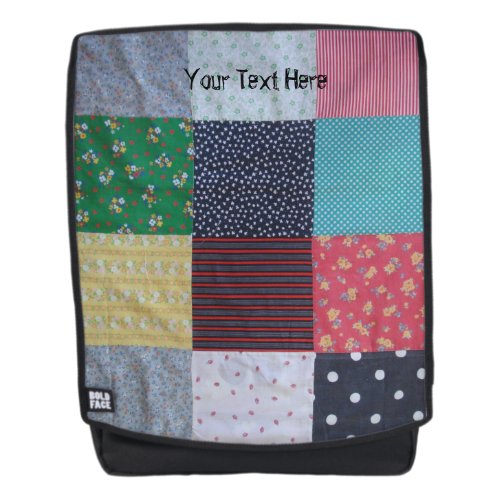 colorful vintage style patchwork fabric backpack