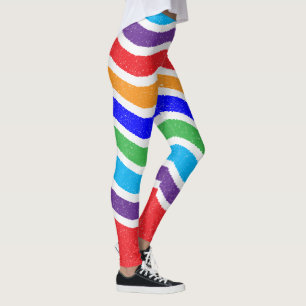 Colorful Vintage Torn Paper Effect Custom Leggings
