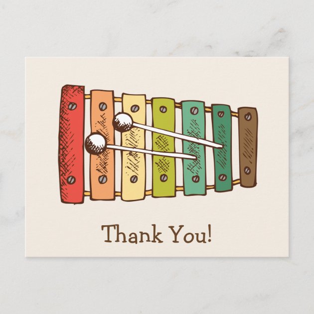 Colorful Vintage Toy Xylophone Baby Shower Postcard Zazzle
