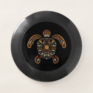 Colorful vintage turtle design gunmetal finish mon Wham-O frisbee