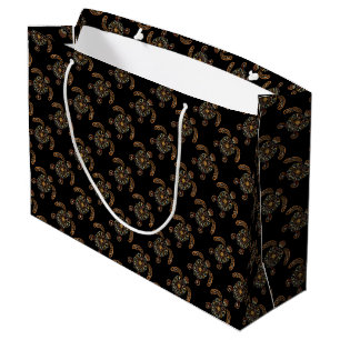 Colorful vintage turtle design large gift bag