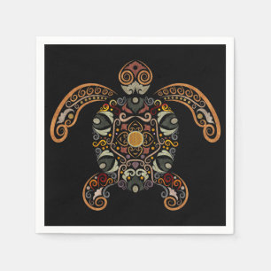 Colorful vintage turtle design napkins