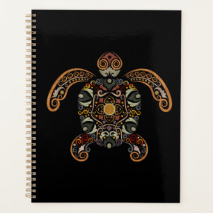 Colorful vintage turtle design planner