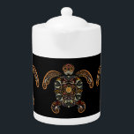 Colorful vintage turtle design teapot<br><div class="desc">Colorful vintage turtle design</div>