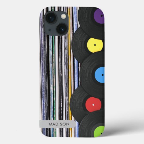 Colorful Vintage Vinyl Record Composition iPhone 13 Case