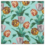 Colorful Vintage Watercolor Tulip Flowers Pattern Fabric