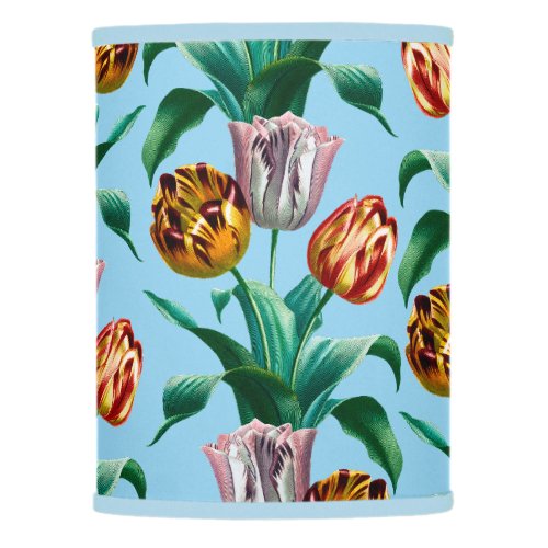 Colorful Vintage Watercolor Tulip Flowers Pattern Lamp Shade