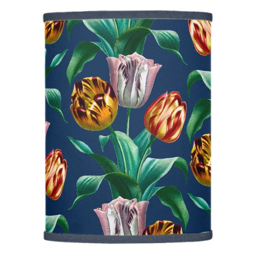 Colorful Vintage Watercolor Tulip Flowers Pattern Lamp Shade