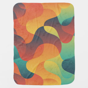 Colorful vintage wave abstract pattern baby blanket