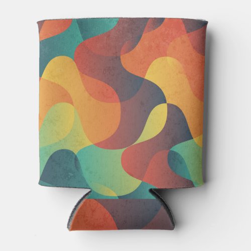 Colorful vintage wave abstract pattern can cooler