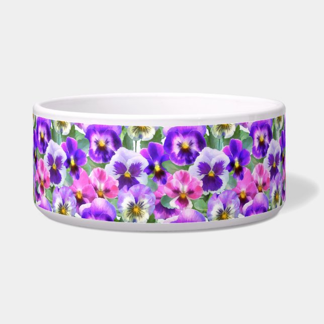 Colorful Violets Pansy Flower Pattern   Bowl (Front)