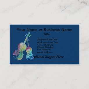 Colorful Violin and Viola Business Card